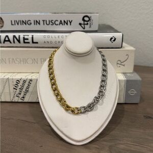 Gold and Silver Chain Necklace 14k gold plated over stainless steel